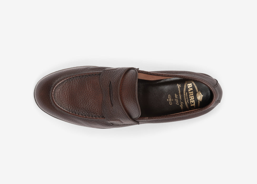 Brown hand-aged loafer in deerskin