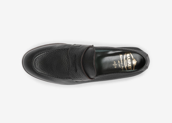 Green hand-aged loafer in deerskin