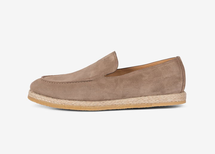 Espadrille en suède beige