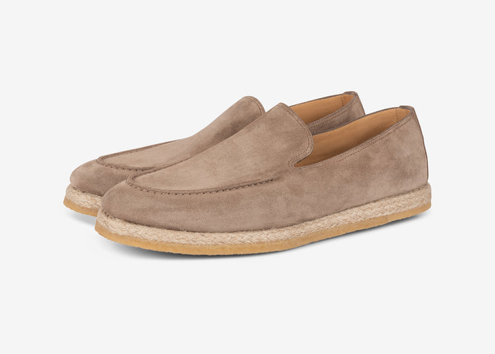 Espadrille en suède beige