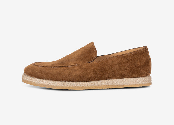 Brown slip-on in suede