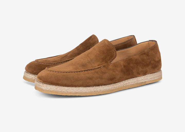 Brown slip-on in suede