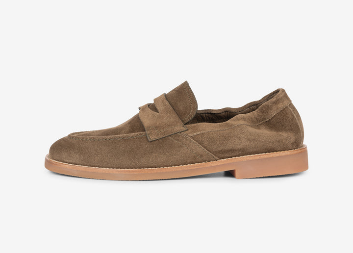 Slip-on con fascetta e elastico verde oliva