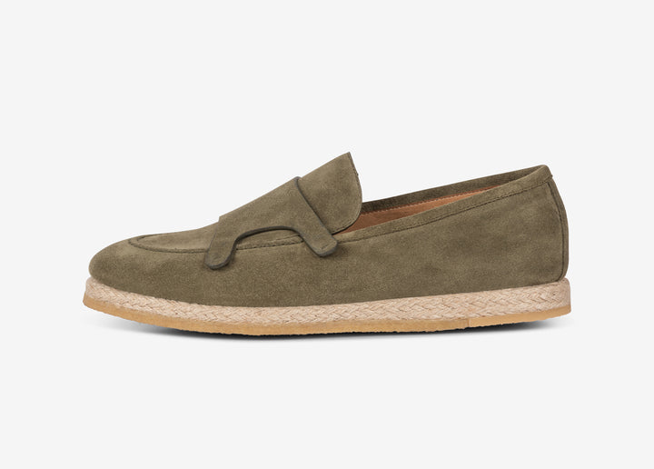 Green slip-on in suede