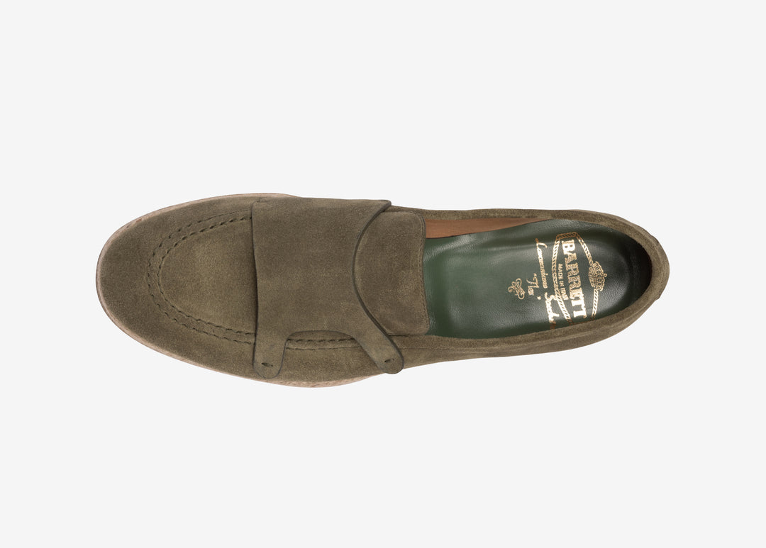 Slip-on doppia fibbia in suede verde