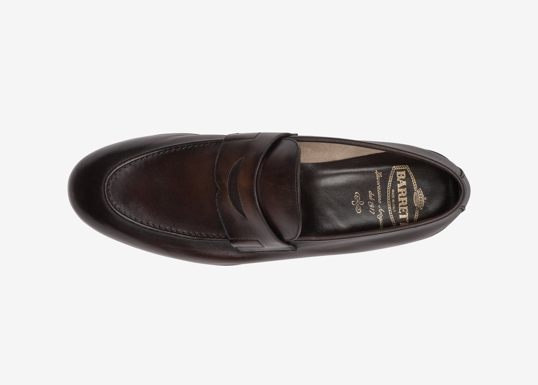 Brown loafer in hand-aged calfskin