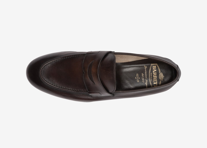 Mocassins marron souples en veau vieilli