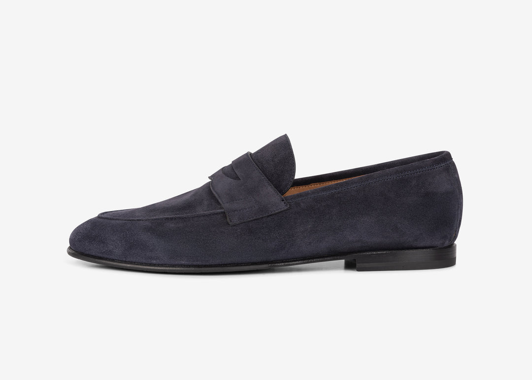 Mocassins bleu en suede