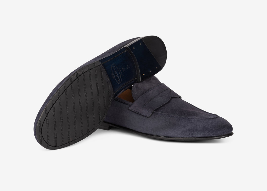 Mocassins bleu en suede