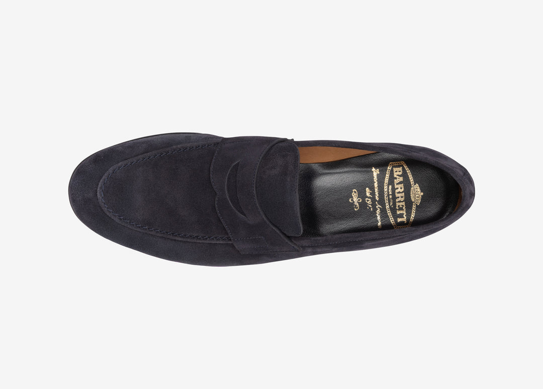 Blue loafer in suede