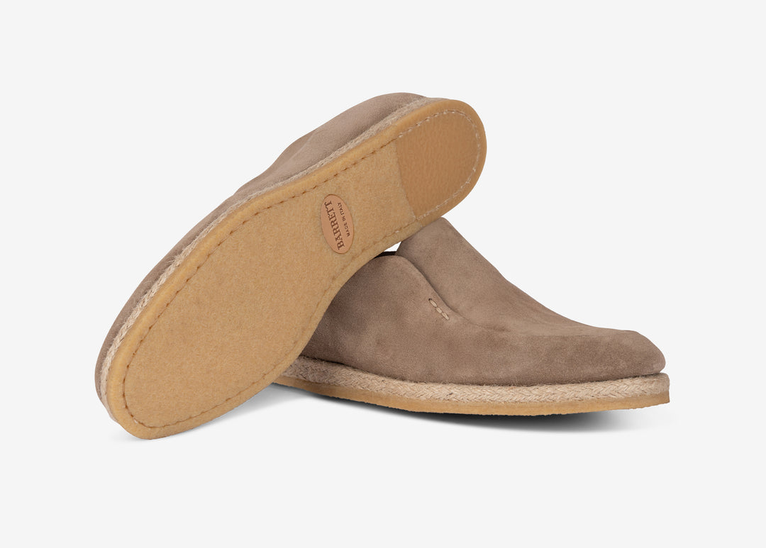 Slip-on alta in suede beige