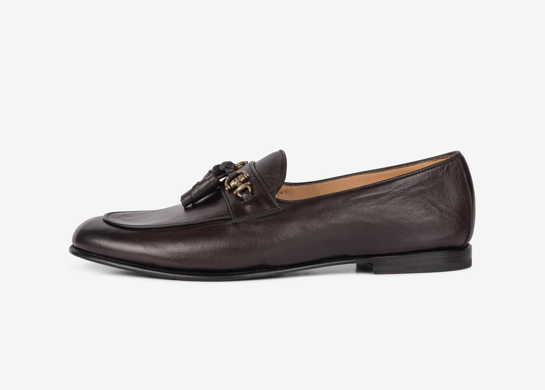 Loafer with golden horsebit and tassels