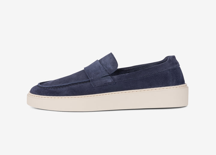 Mocassino in suede blu