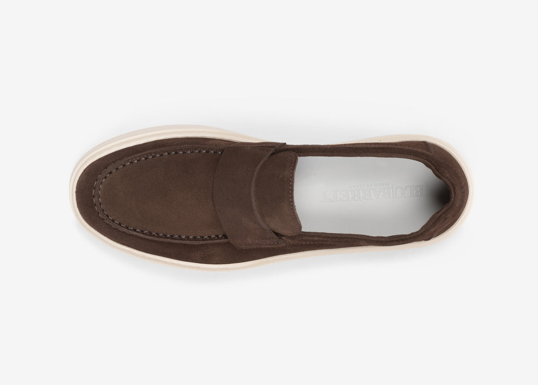 Dark brown suede moccasin