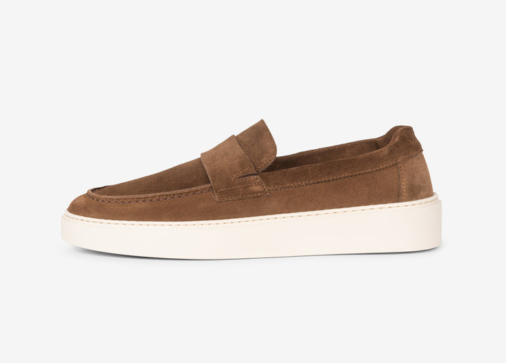 Brown suede moccasin