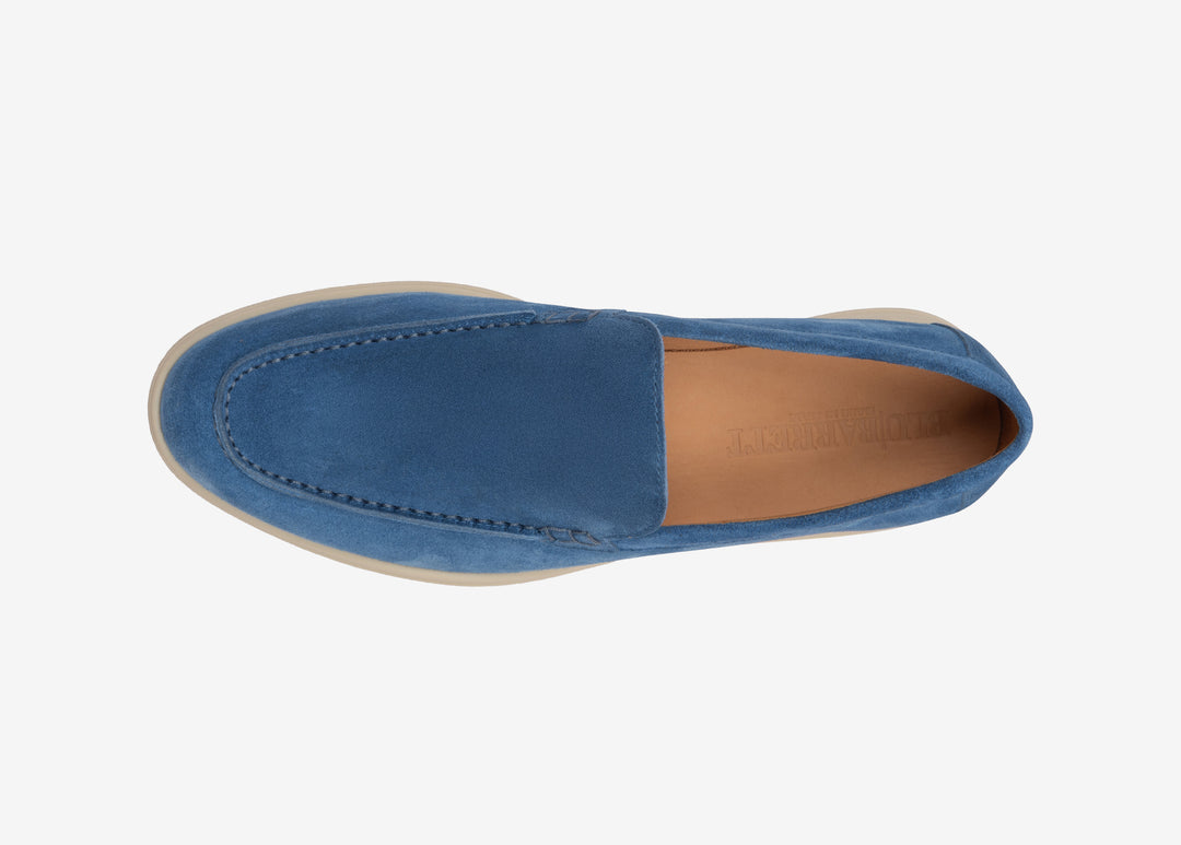 Light blue mocassin in suede