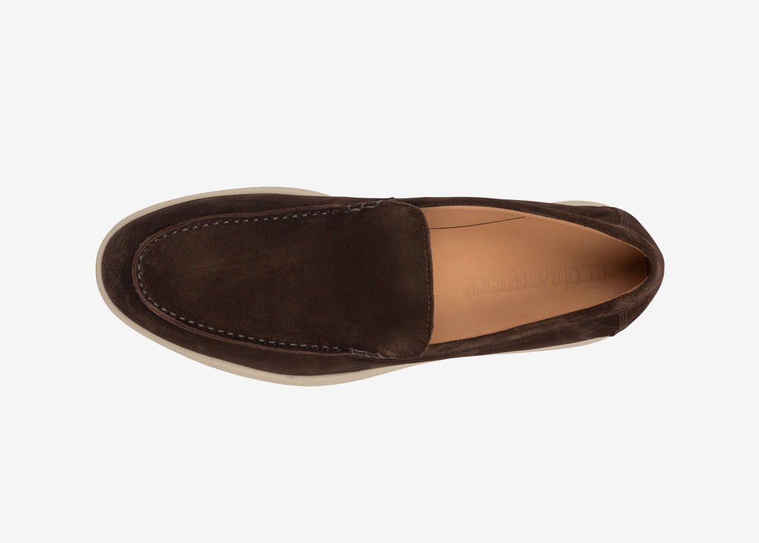 Dark brown mocassin in suede